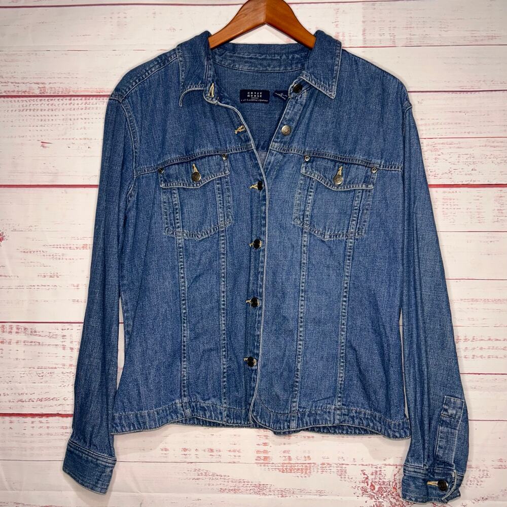 Women's Crazy Horse Denim Shacket 100% Cotton Size XL